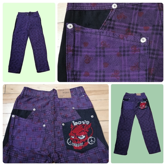 😈 vintage purple plaid jeans - Picture 4 of 7